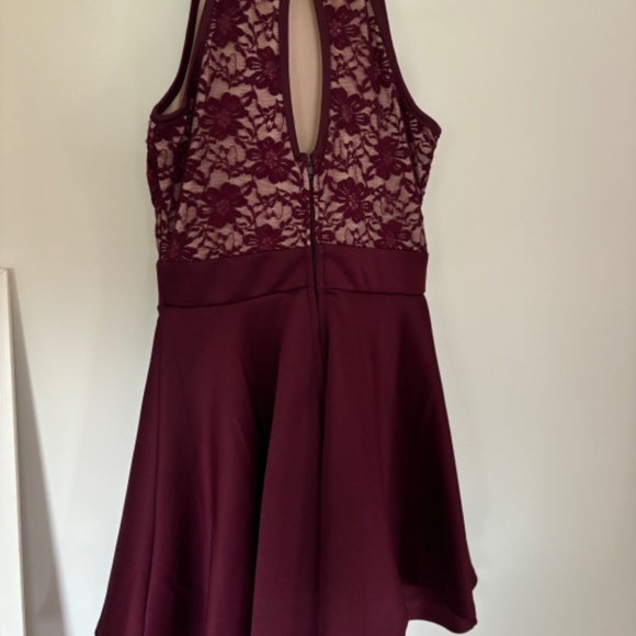 HONEY AND ROSIE PETITE DRESS LACE TOP MAROON SIZE 1 - Picture 2 of 6